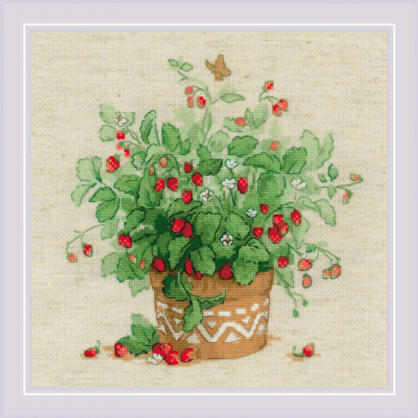 RL1984 Riolis Cross Stitch Kit Strawberries in a Pot