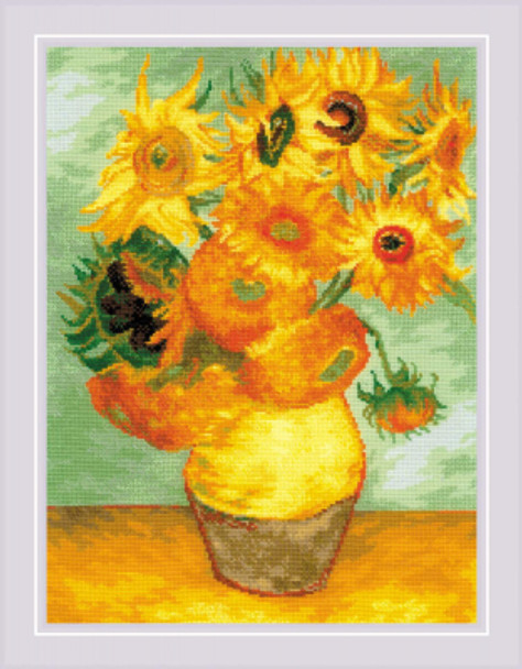 RL2032 Riolis Cross Stitch Kit Sunflowers after V. Van Gogh's Painting