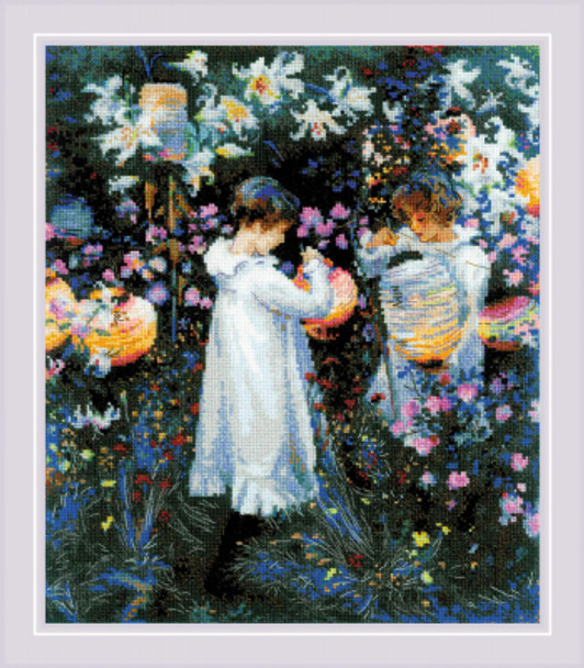 RL2053 Riolis Cross Stitch Kit Carnation, Lily, Lily, Rose after J.S. Sargent's Painting