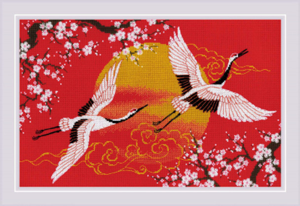 RL2077 Riolis Cross Stitch Kit Under Heaven, Cranes