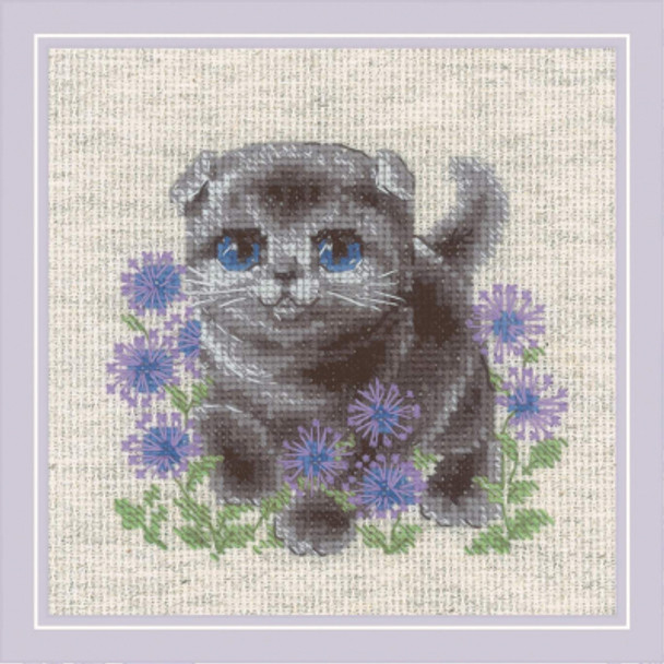 RL2120 Riolis Cross Stitch Kit Lop-eared Kitten