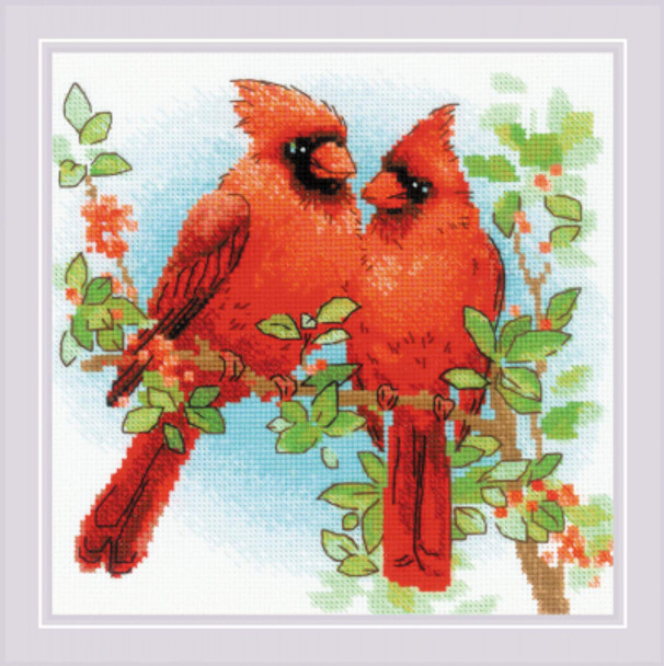 RL2096 Riolis Cross Stitch Kit Red Cardinals