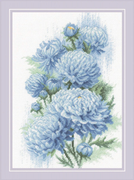 RL2140 Riolis Cross Stitch Kit Delicate Chrysanthemums