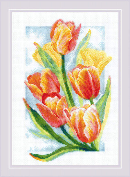 RL2191 Riolis Cross Stitch Kit Tulips - Spring Glow