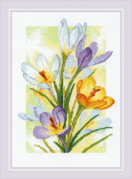 RL2190 Riolis Cross Stitch Kit Crocuses - Spring Glow