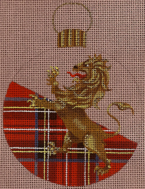 8270 Stuart Ornament 4 " Diameter 18 Count Canvas Leigh Designs British Dynasty Ornament