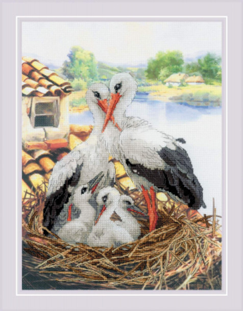 RLPT0088 Riolis Cross Stitch Kit Stork Family