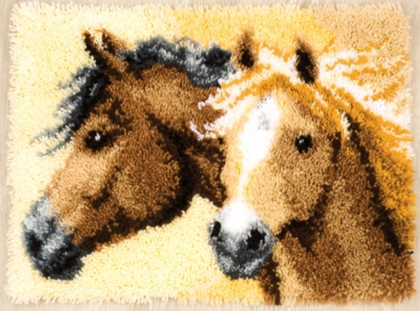 PNV144834 Impetuous Horses - Latch Hook Rug Vervaco Kit