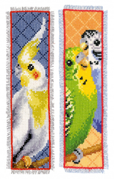 PNV146574 Parakeets Bookmarks (set of 2) Vervaco Kit