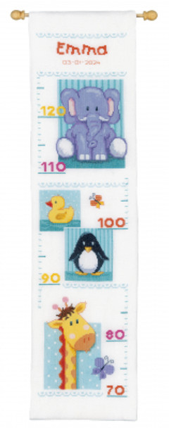 PNV148509 Baby Animals - Growth Chart Vervaco 