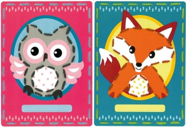 PNV157034 Owl/Fox Cards (set of 2) Vervaco Kit