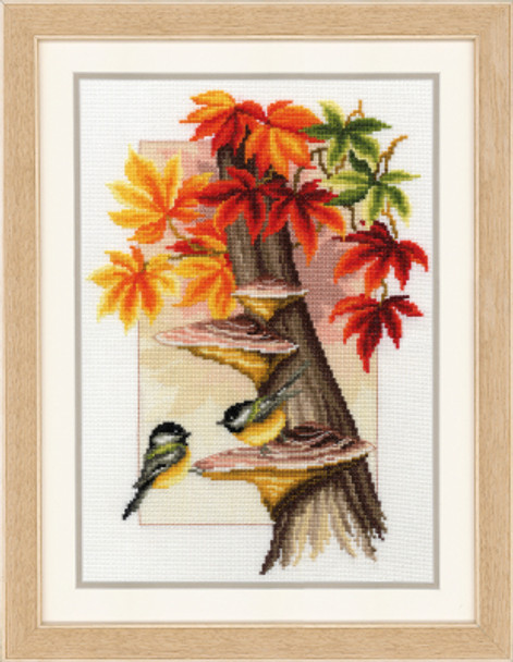 PNV157566  Chickadees Between Leaves Vervaco