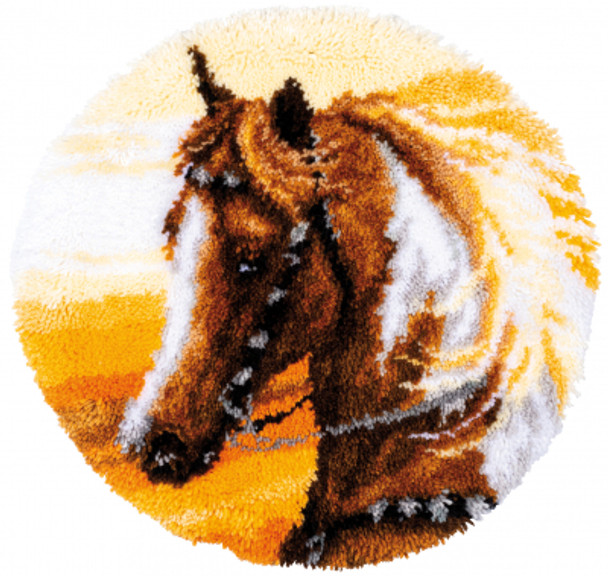 PNV187687 Western Horse - Latch Hook - Rug Vervaco