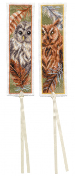PNV187973 Owl with Feathers Bookmarks (Set of 2) Vervaco
