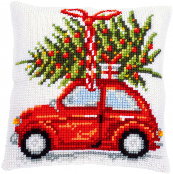 PNV199257 Christmas Car CushionVervaco