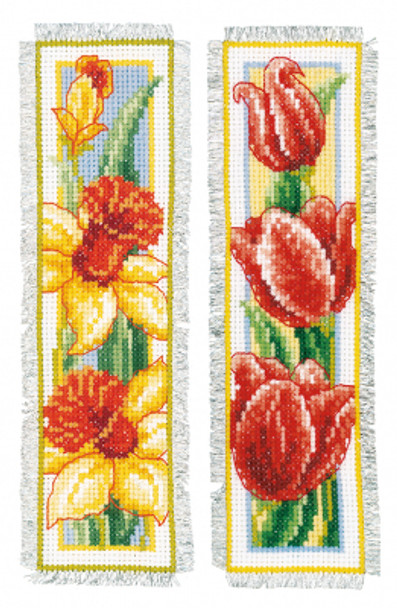 PNV21467 Flowers Bookmarks (Set of 2) Vervaco
