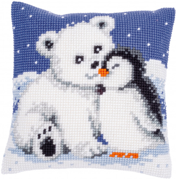 PNV785 Polar Bear & Penguin Cushion Vervaco Kit