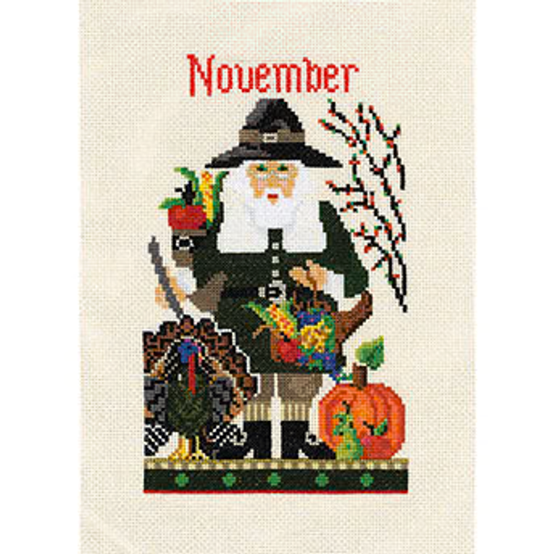 CN0134 November Santa Cross Stitch Kit Kelly Clark