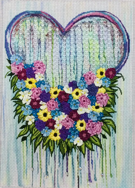 More Heart and Roses 14” x 10”  18 Mesh Sew Much Fun