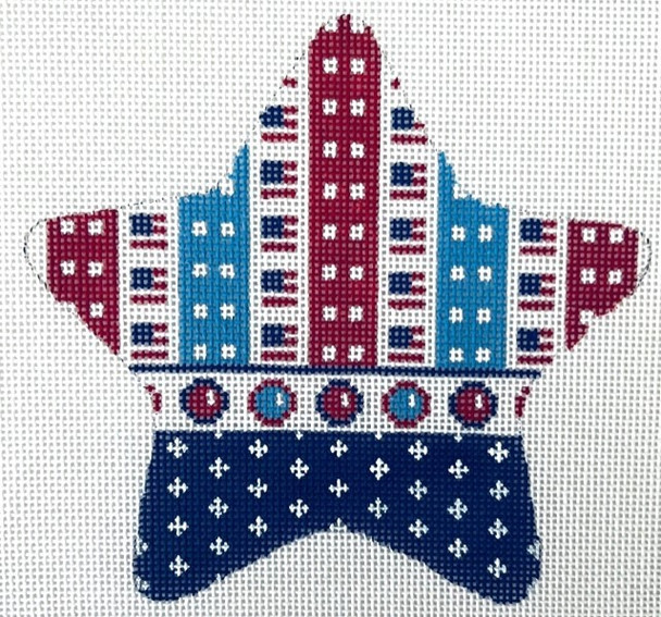 Patriotic PS20 18 Star Tiny Flag Stripes 5 x 5 18 Mesh Kangaroo Paw Designs