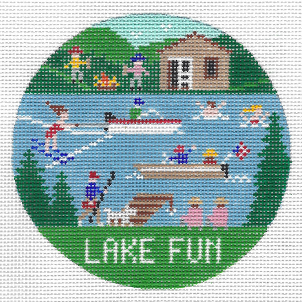 Lake Fun/Life 4.25 x 4.25 18 Mesh Doolittle Stitchery R514R513