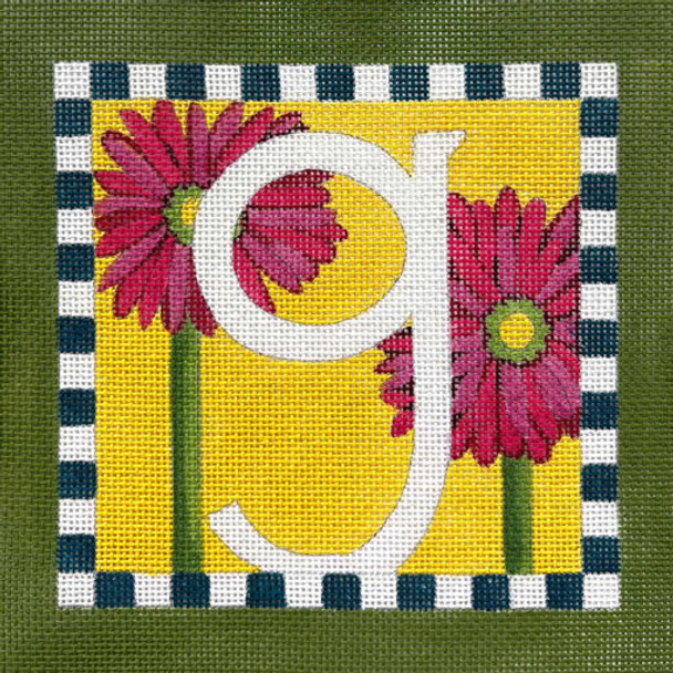 AP4608! FLORAL LETTER G 9 x 9 13 Mesh Alice Peterson Designs