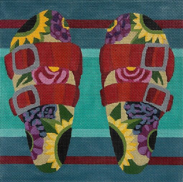 AP4699! FLORAL BIRKS 10 x 10 13 Mesh Alice Peterson Designs