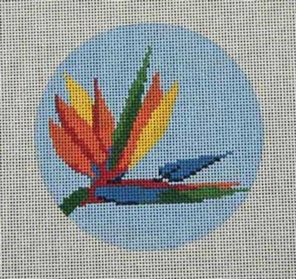 CB-37 Bird of Paradise Ornament 4” Round 18 Mesh CHRISTINE SAUNDERS