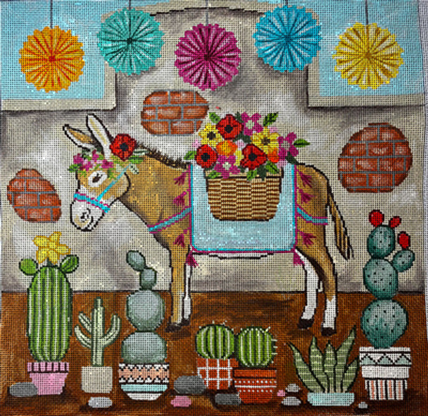 GEP380 DONKEY FIESTA 11 x 11 18 Mesh Gayla Elliott