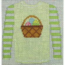 O208W sweater - basket of eggs on pale yellow  3.75 x 4 18 Mesh Kristine Kingston Needlepoint Designs