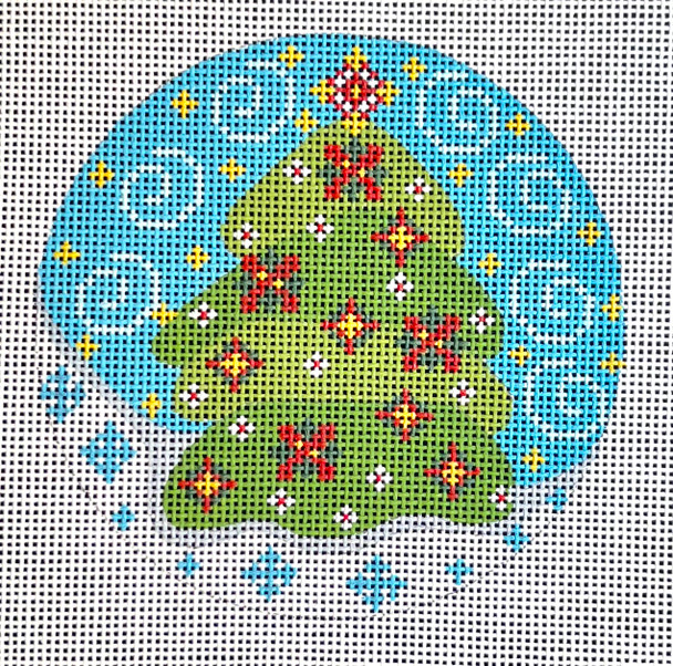 CH-876 Christmas Tree Round 3 4" Round 18 Mesh CH Designs