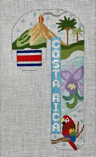 CH-1335 Travel Candy Cane - Costa Rica 3 ¼ x 6 ½ 18 Mesh CH Designs
