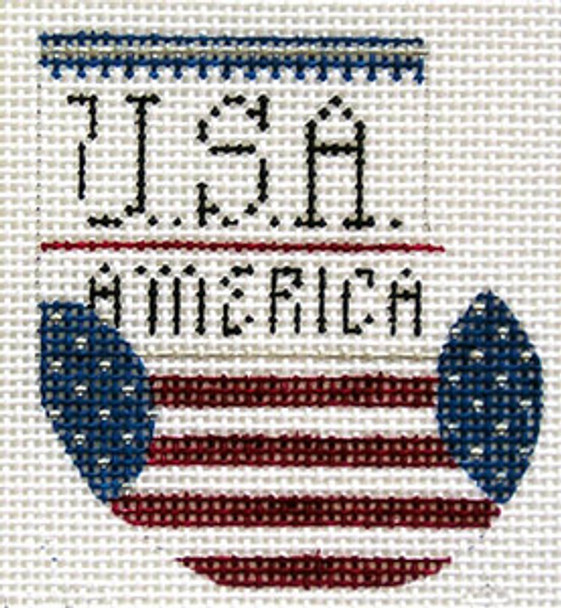 D-19 4th of July Wee Stocking 3 x 3 ½ 13 Mesh Designs By Dee