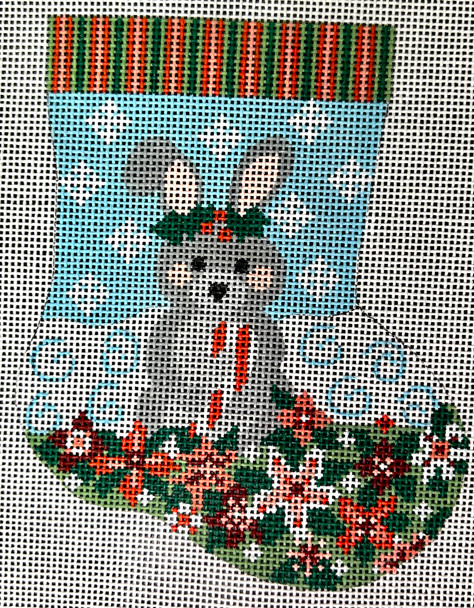 CH-1115 Bunny Mini Stocking 4 x 5 18 Mesh CH Designs