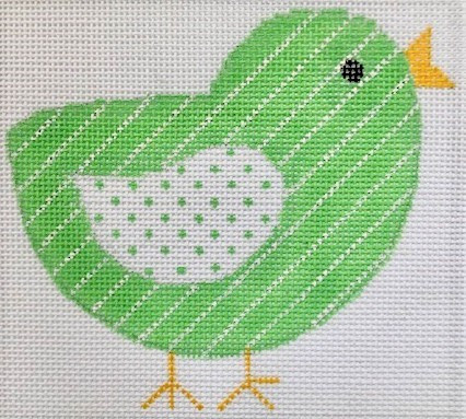 HB-313 Chick - Green 4 ½ x 4 18 Mesh Stitch Guide Included Hummingbird Designs