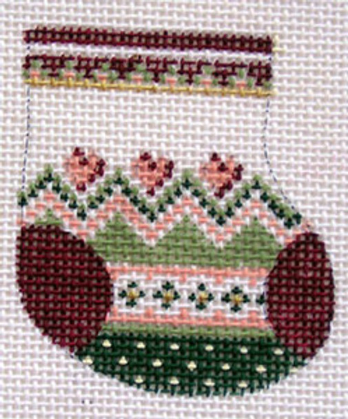 D-24A Hearts w/ Ribbon Wee Stocking 2 x 2 ½ 18 Mesh Designs by Dee