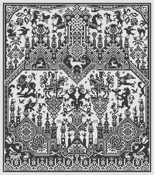LD148 The Land of Cockayne Poor Folk's Utopia Medieval Long Dog Samplers