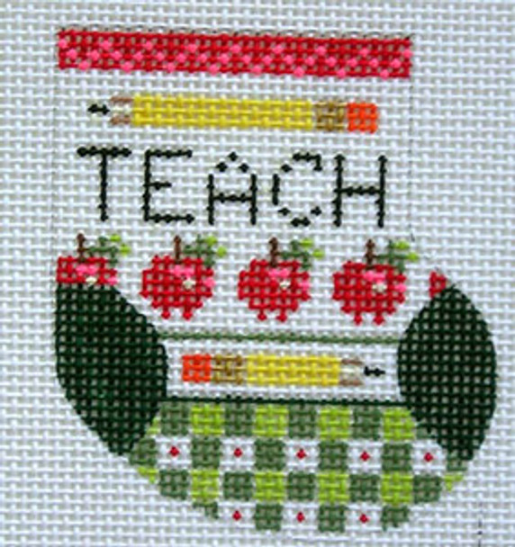 D-26A Teacher Wee Stocking 2 x 2 ½ 18 Mesh Designs By Dee