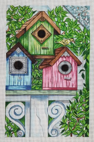 R1216 BirdHouse Trio 14" x 11" 18 Mesh Robbyn's Nest Designs