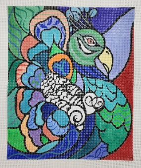 R1221 18 Peacock display 10" x 12" 18 Mesh Robbyn's Nest Designs