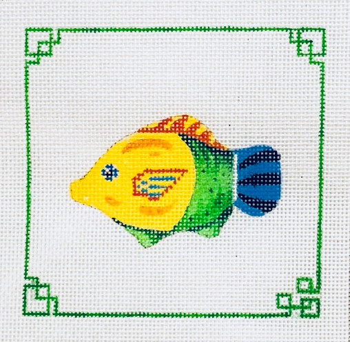 MM Designs Miniature 57C Fish: Yellow, emerald, & red 5 x 5 18 Mesh