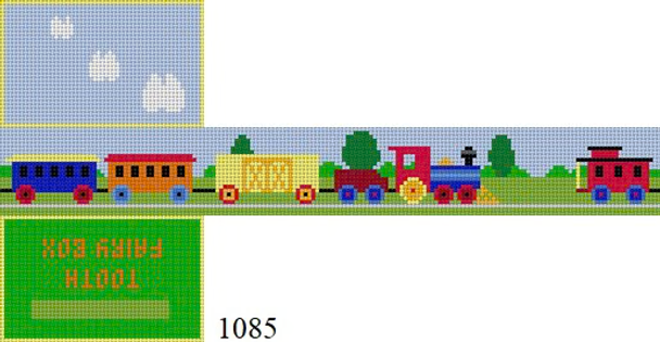 Kids & Nursery 1085 Susan Roberts Needlepoint TRAIN, TOOTH FAIRY BOX3" x 1.75" x 1.25" 18 MESH