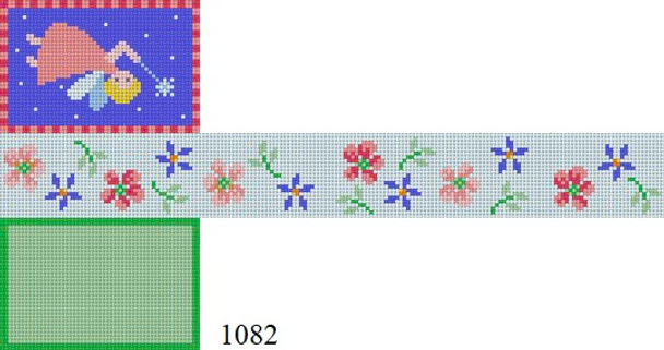 Kids & Nursery 1082 Susan Roberts Needlepoint FLORAL, TOOTH FAIRY BOX 3" x 1.75" x 1.25" 18 MESH
