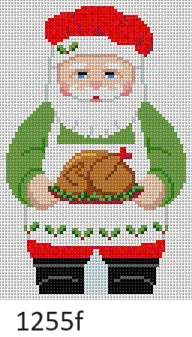 SANTA 1255f Susan Roberts Needlepoint CHEF FRONT 5" High 18 MESH