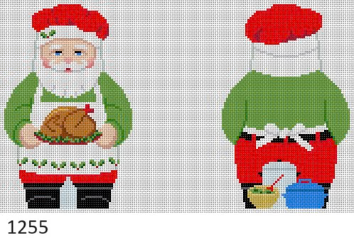 SANTA 1255 Susan Roberts Needlepoint CHEF 2 SIDED 5" High 18 MESH