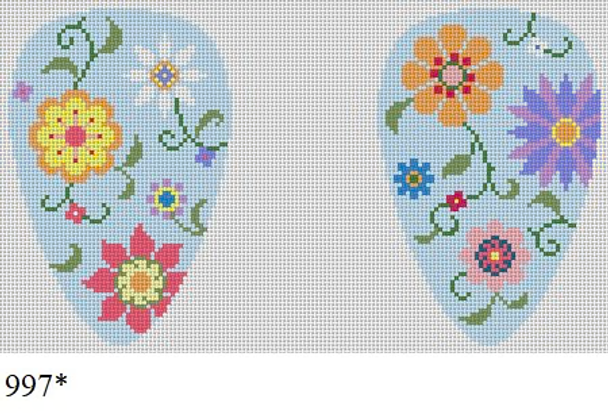 Scissor Case 997 Susan Roberts Needlepoint FLOWER POPS 3" x 4.25" 18 Mesh