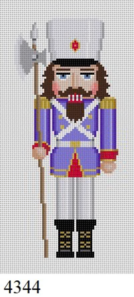 NUTCRACKER 4344 Susan Roberts Needlepoint PURPLE GUARD 6.5" High 18 MESH