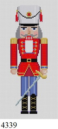 NUTCRACKER 4339 Susan Roberts Needlepoint RED AND BLUE GUARD 6.5" High 18 MESH