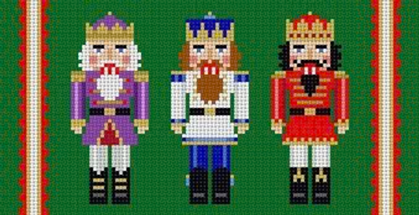 Everyday Clutch Insert Susan Roberts Needlepoint NUTCRACKERS TRIO 6" x 3"18 Mesh