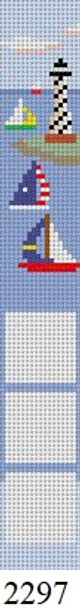 KEY FOBS & LANYARDS 2297 Susan Roberts Needlepoint SAILBOATS 1" x 7" 18 Mesh